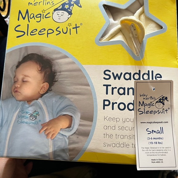 NEW baby Merlin’s magic sleep suit swaddle transition product microfleece - Picture 7 of 9